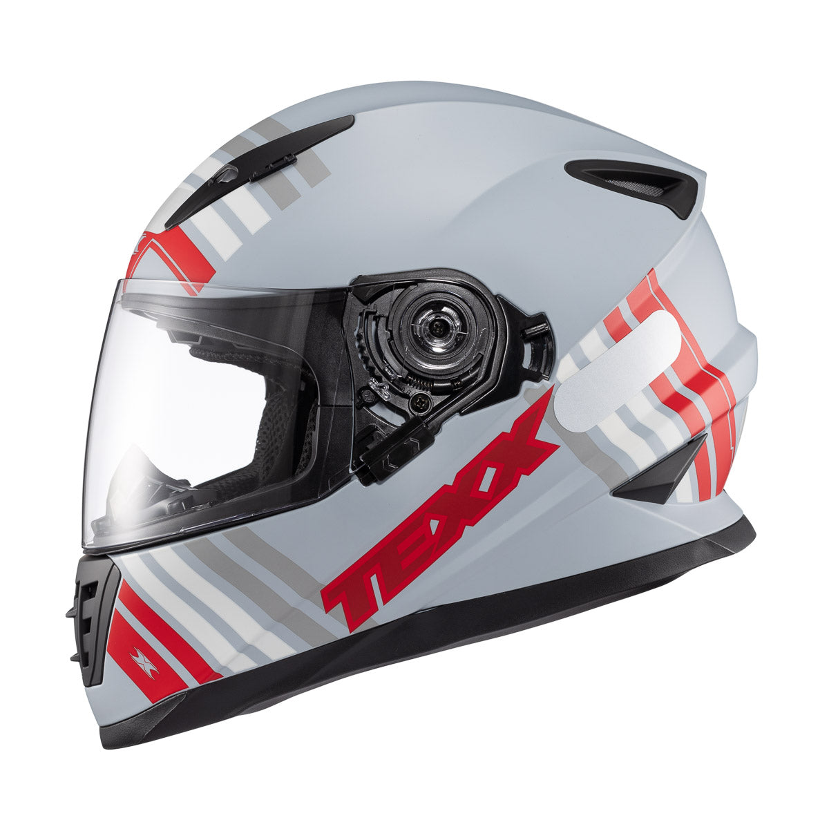 Capacete Texx Wing Grid Chumbo Vermelho Branco