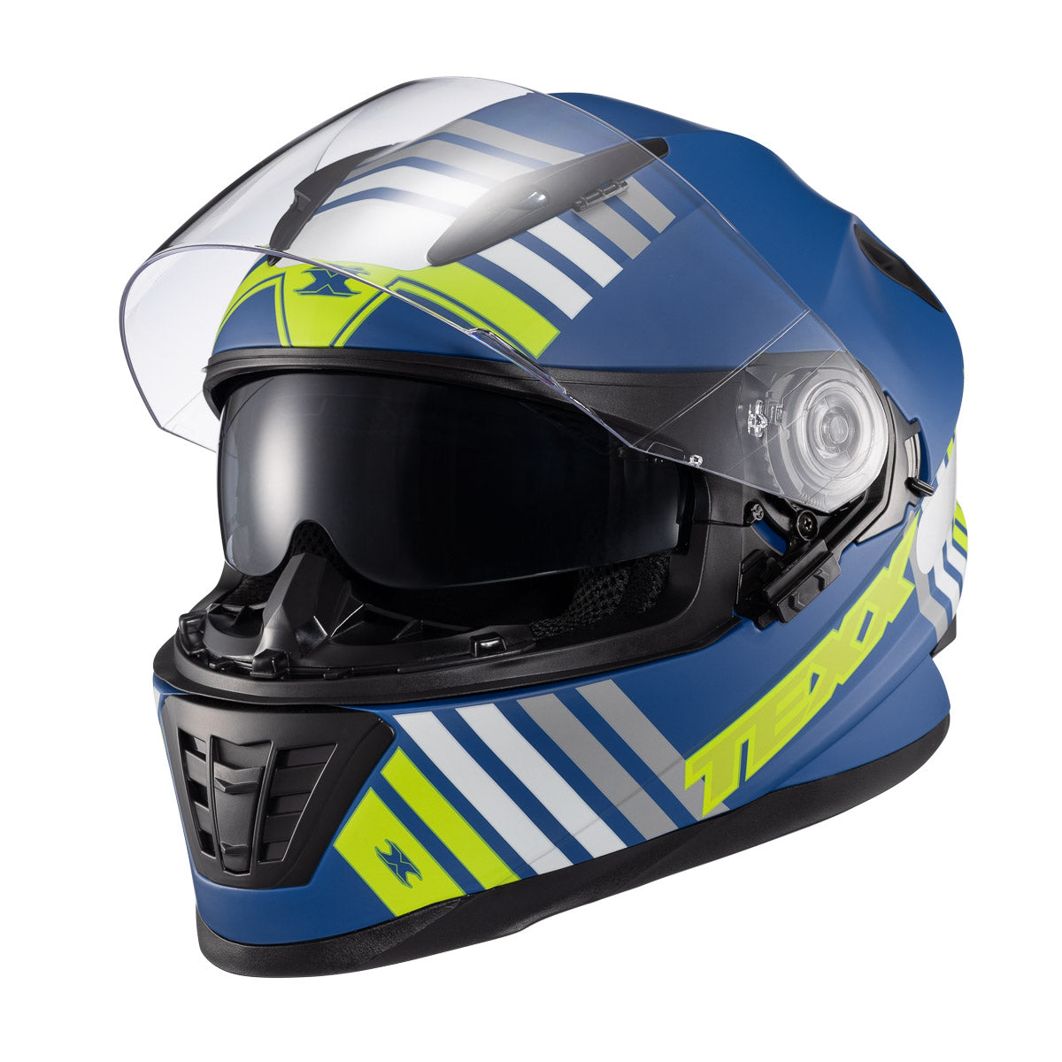Capacete Texx Wing Grid Azul Verde e Branco