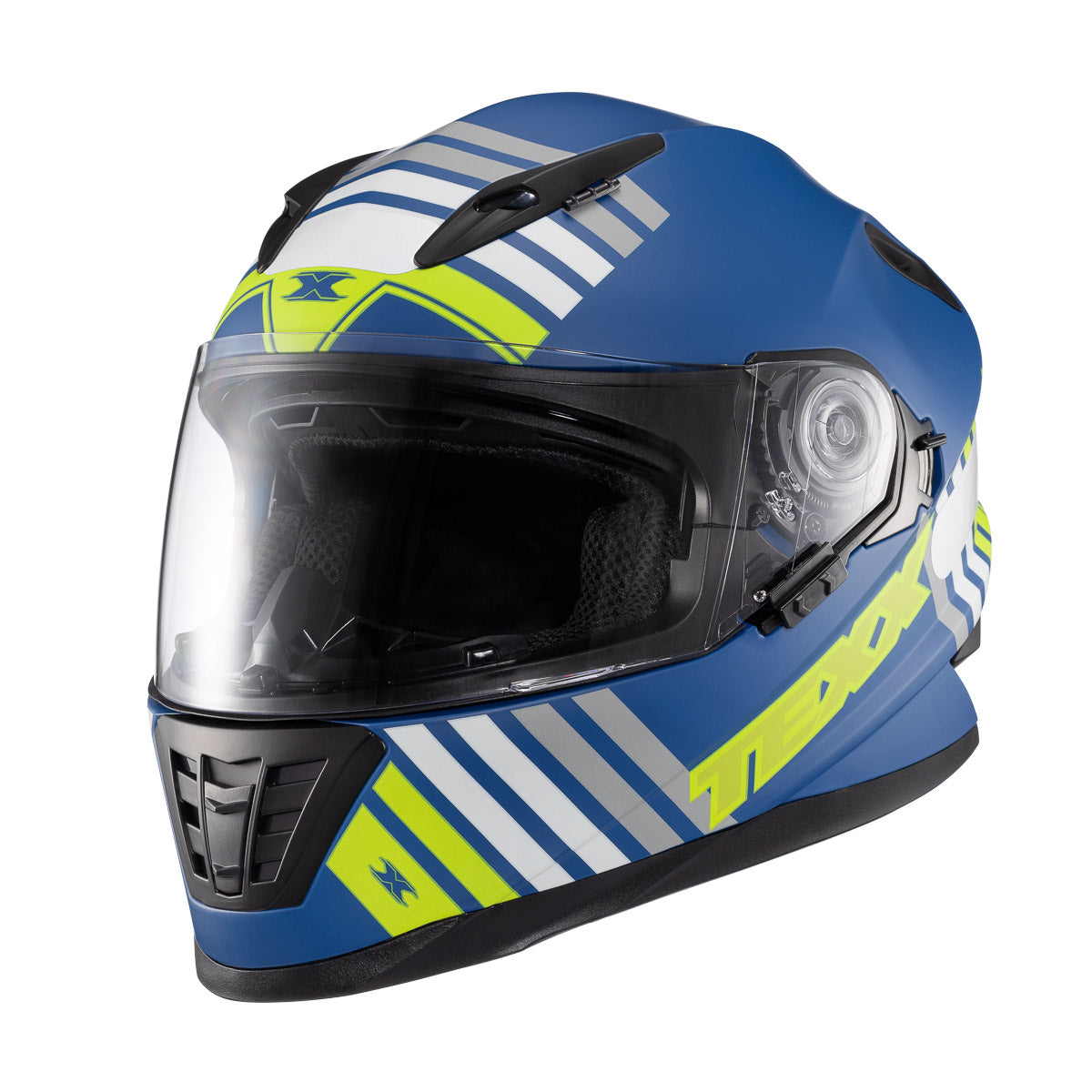 Capacete Texx Wing Grid Azul Verde e Branco