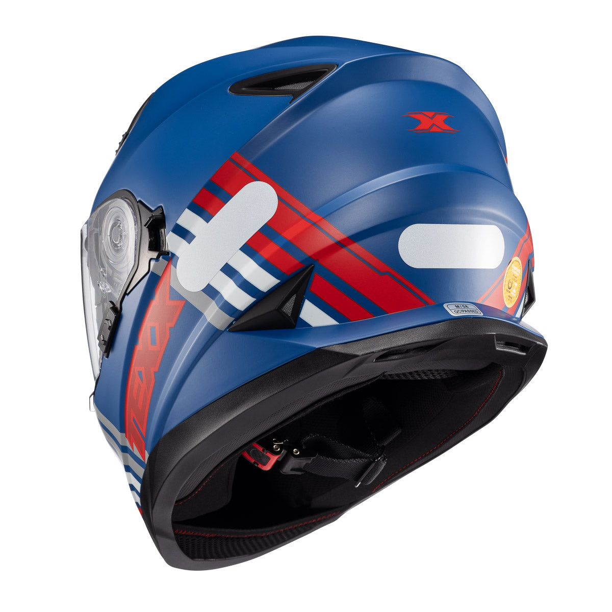 Capacete Texx Wing Grid Azul Vermelho e Branco