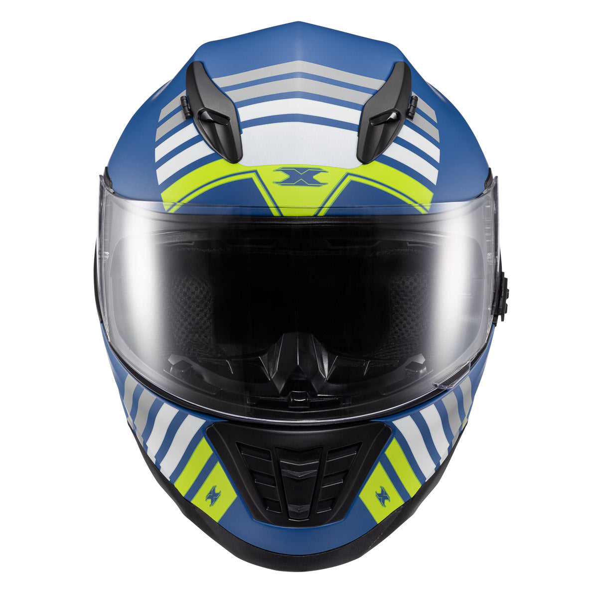 Capacete Texx Wing Grid Azul Verde e Branco
