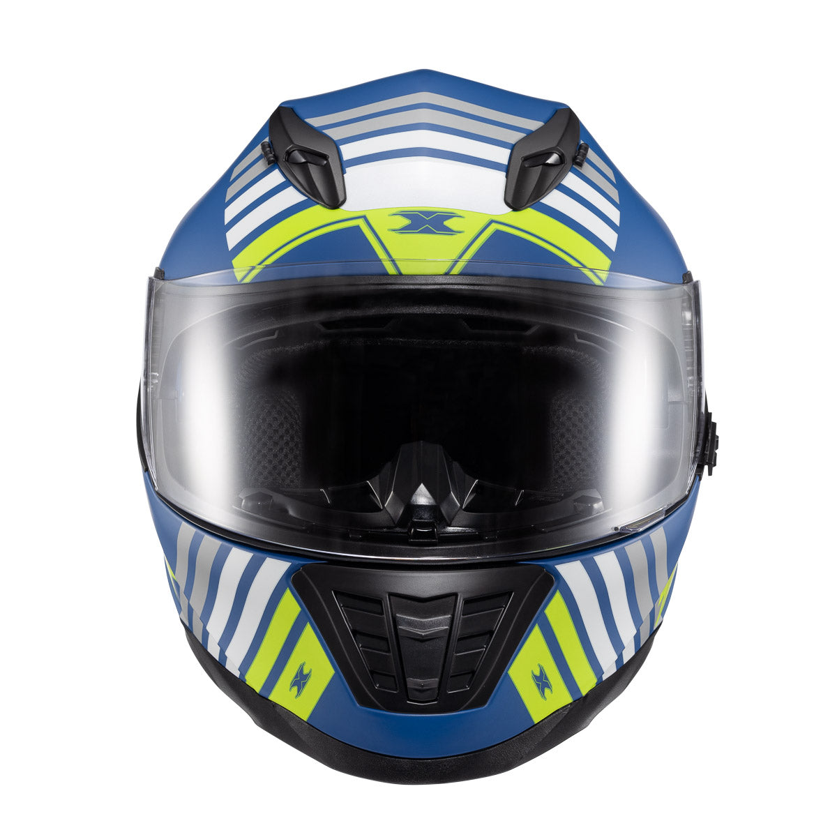 Capacete Texx Wing Grid Azul Verde e Branco