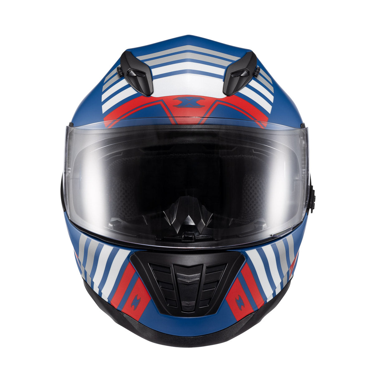 Capacete Texx Wing Grid Azul Vermelho e Branco