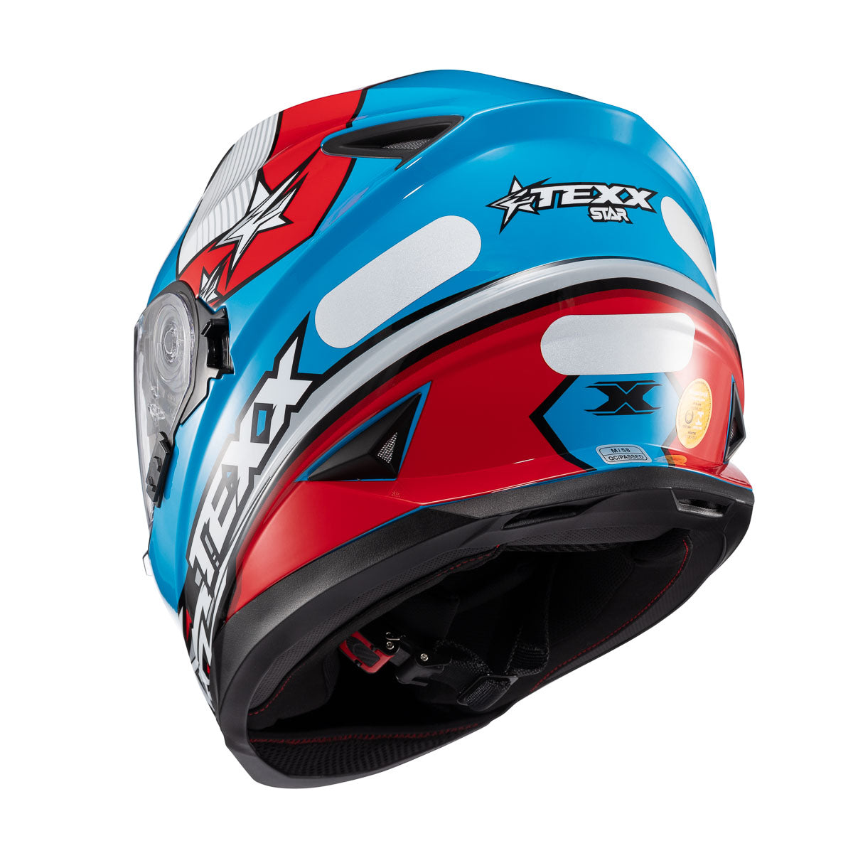 Capacete Texx Wing Superstar Azul Vermelho Branco