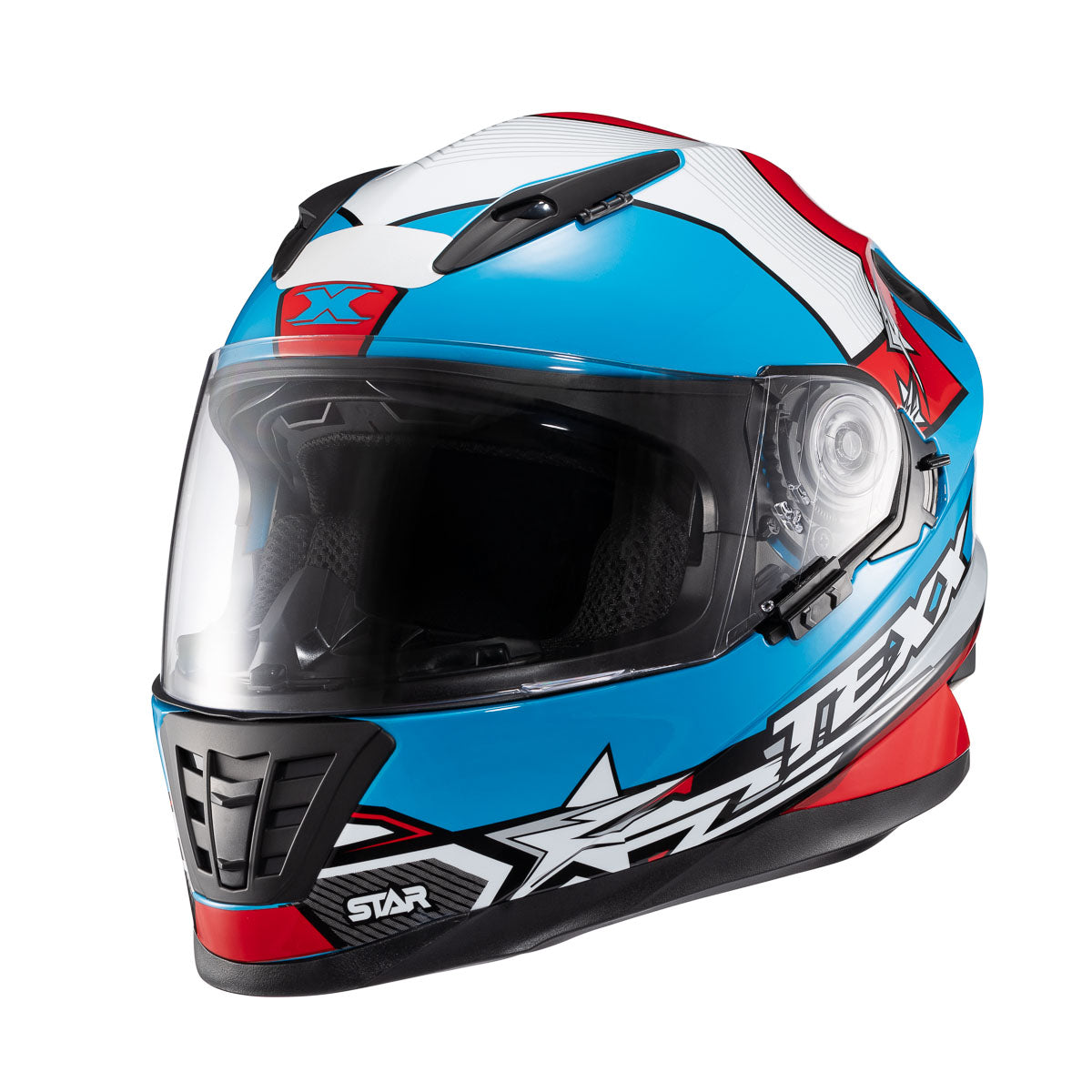 Capacete Texx Wing Superstar Azul Vermelho Branco