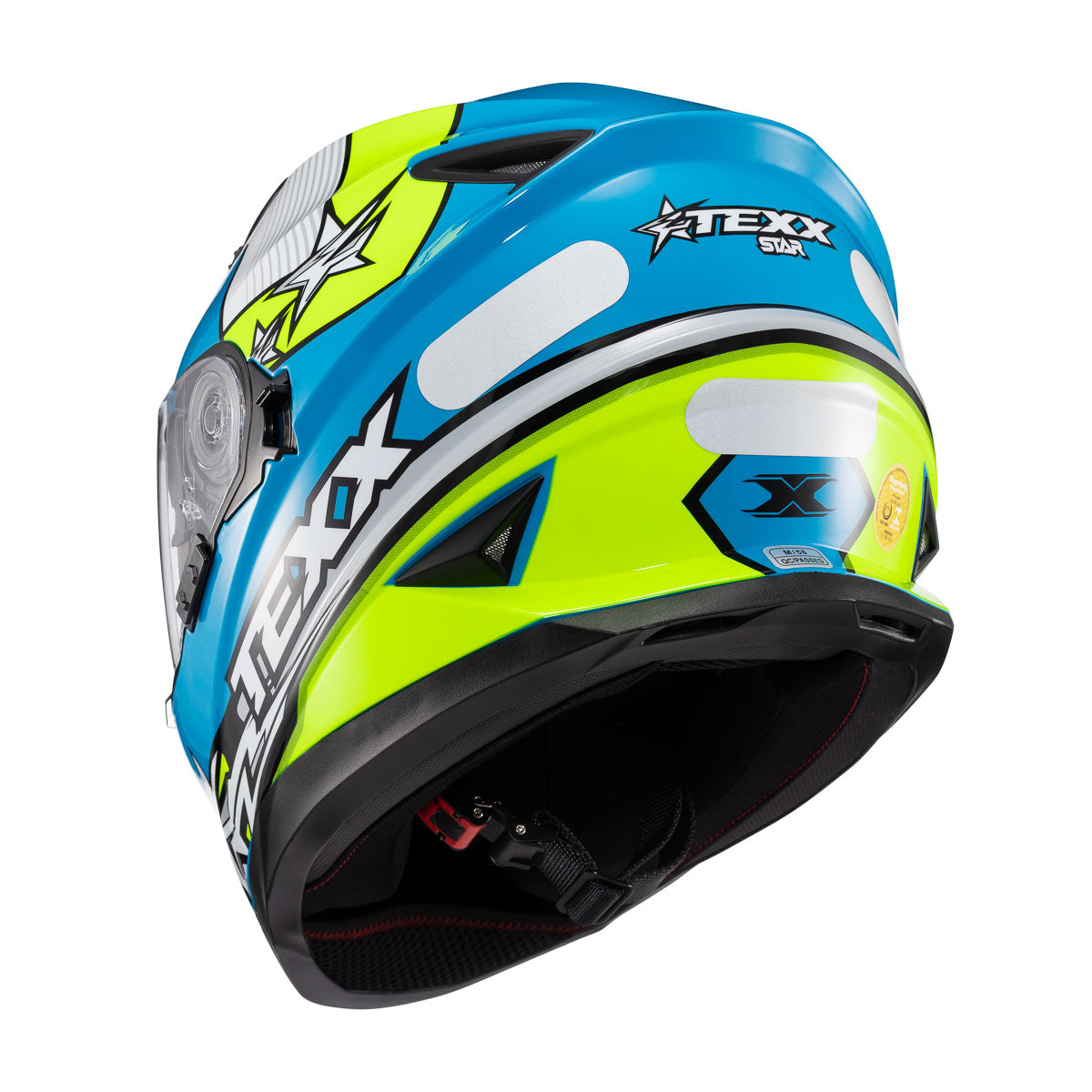 Capacete Texx Wing Superstar Azul Verde Branco