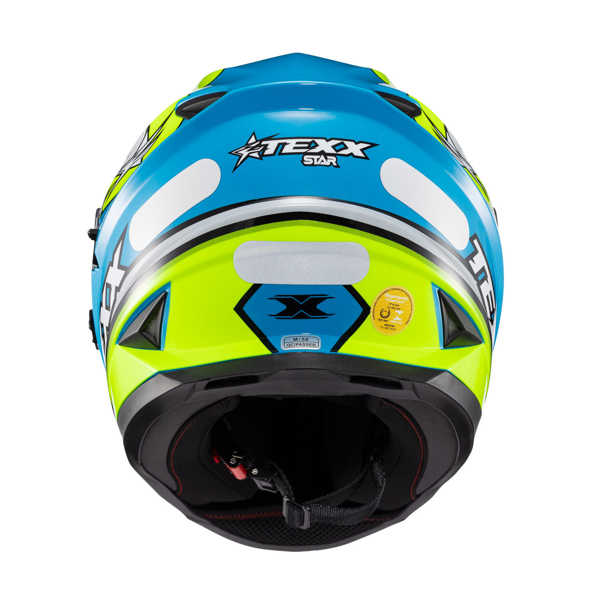 Capacete Texx Wing Superstar Azul Verde Branco