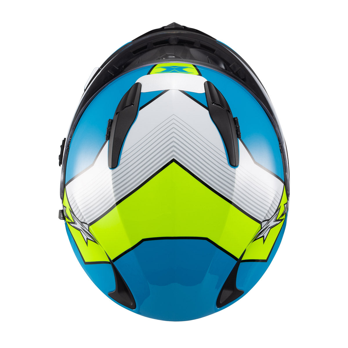 Capacete Texx Wing Superstar Azul Verde Branco