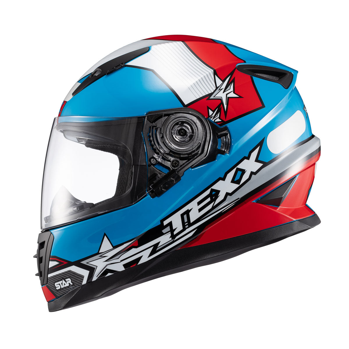 Capacete Texx Wing Superstar Azul Vermelho Branco