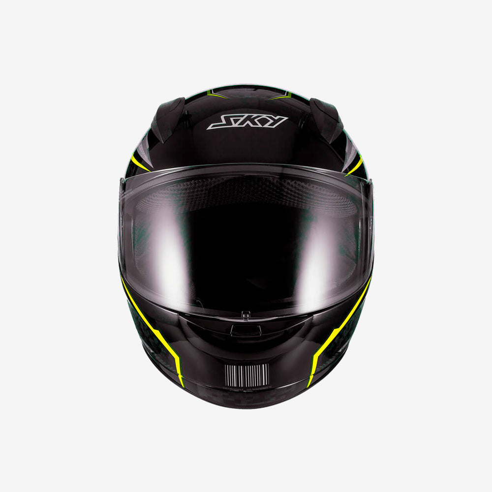 Capacete Moto Sky Two Soldier Preto Fosco Amarelo