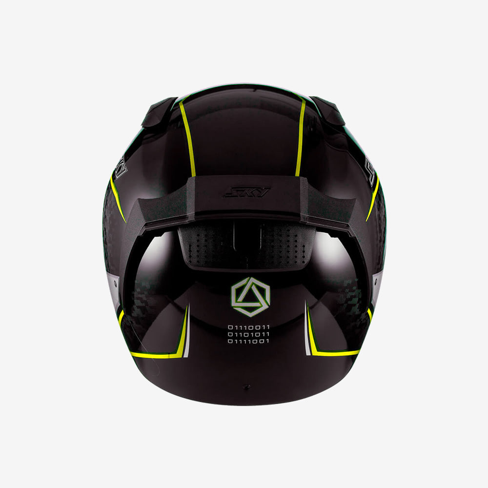 Capacete Moto Sky Two Soldier Preto Fosco Amarelo