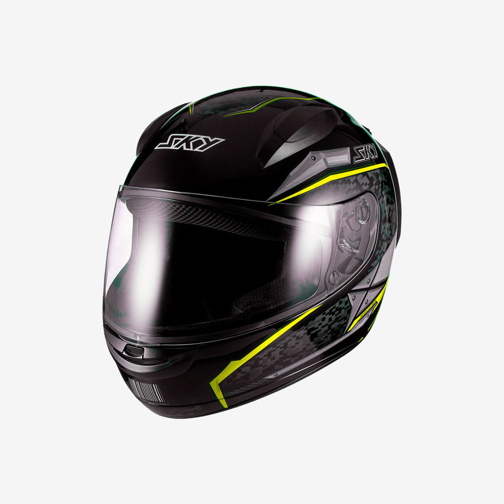 Capacete Moto Sky Two Soldier Preto Fosco Amarelo
