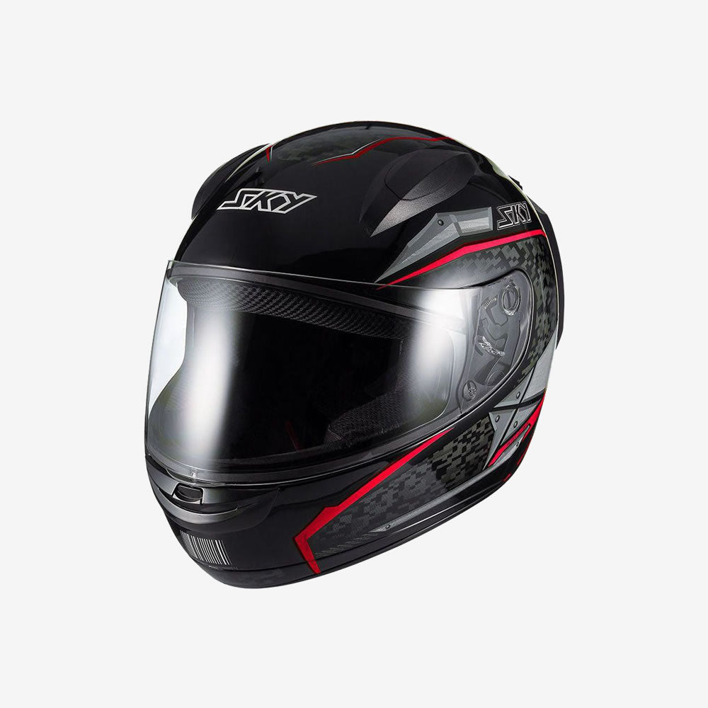 Capacete Moto Sky Two Soldier Preto Fosco Vermelho