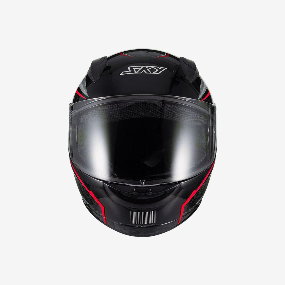 Capacete Moto Sky Two Soldier Preto Fosco Vermelho
