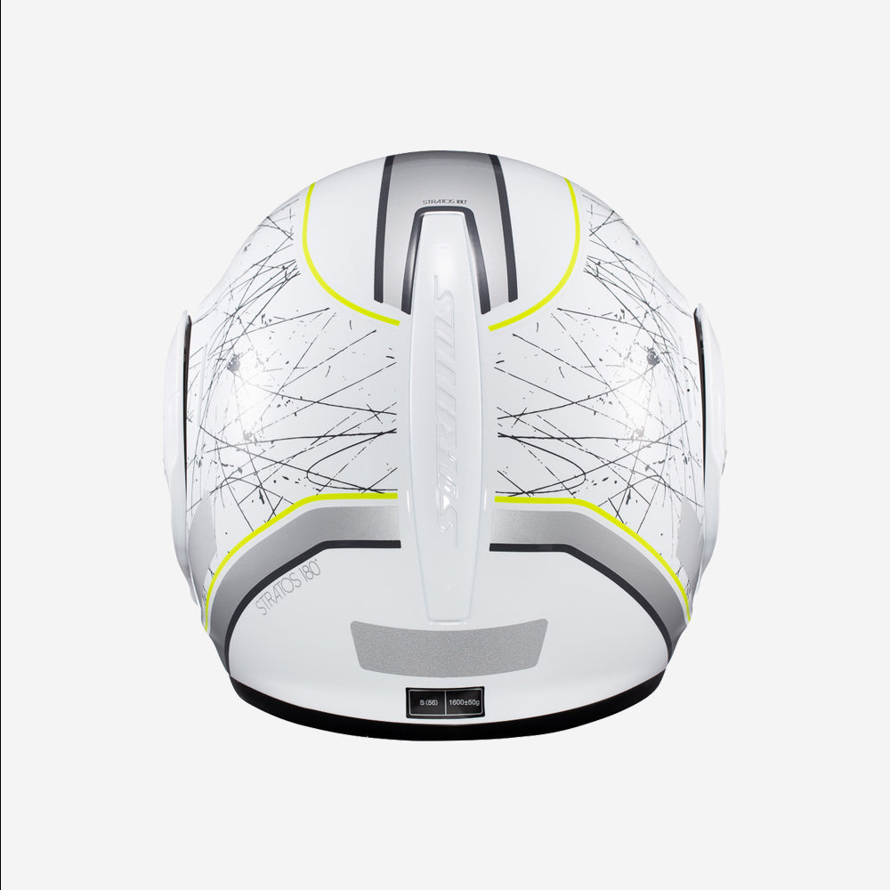Capacete Texx Stratos 180 Escamoteavel Scratched Branco e Verde