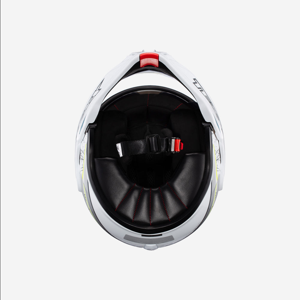 Capacete Texx Stratos 180 Escamoteavel Scratched Branco e Verde