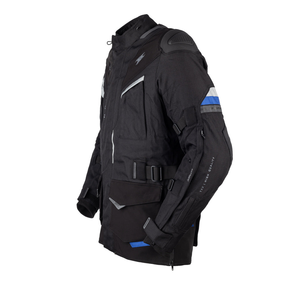 Jaqueta Texx Masculina Nomade Motociclista Preta Azul e Vermelha