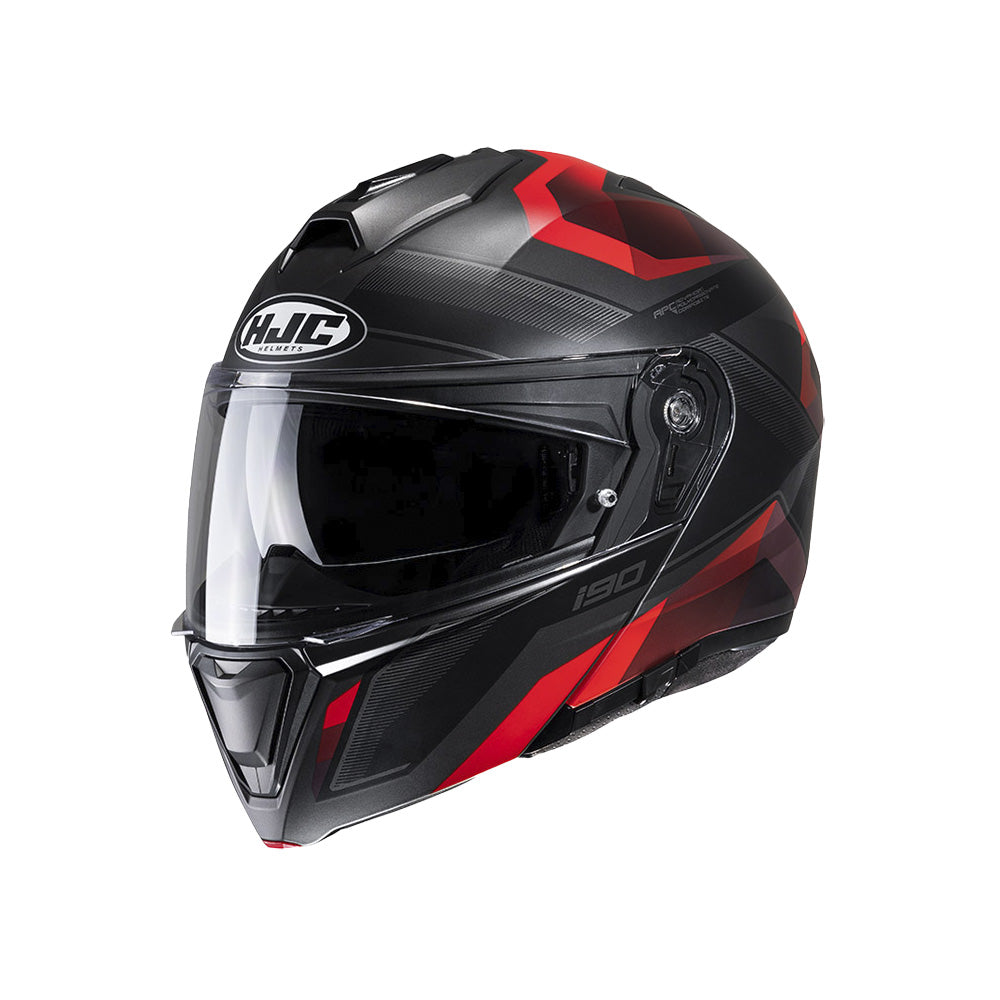 Capacete Hjc I90 Lark Escamoteavel Vermelho e Preto