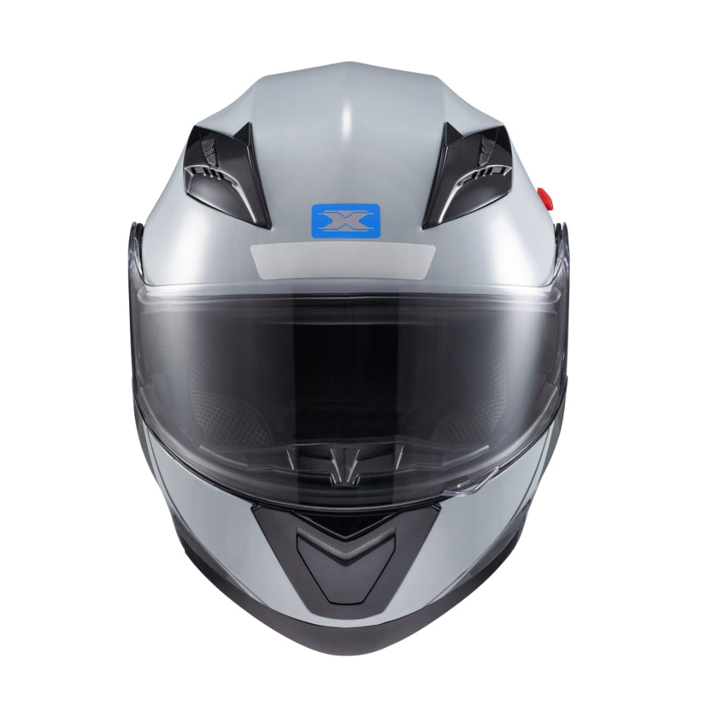 Capacete Gladiator Texx Escamoteavel V3 Makan Cinza e Azul