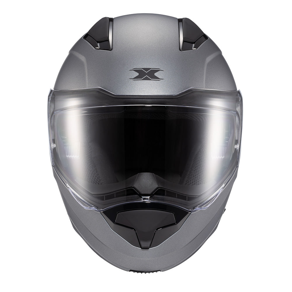 Capacete Texx Escamoteavel Kratos Solid Titanio Fosco