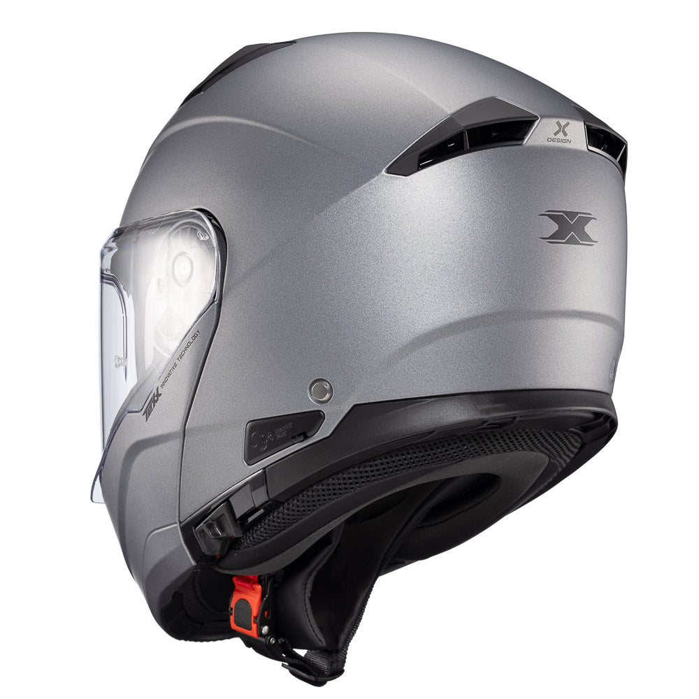 Capacete Texx Escamoteavel Kratos Solid Titanio Fosco