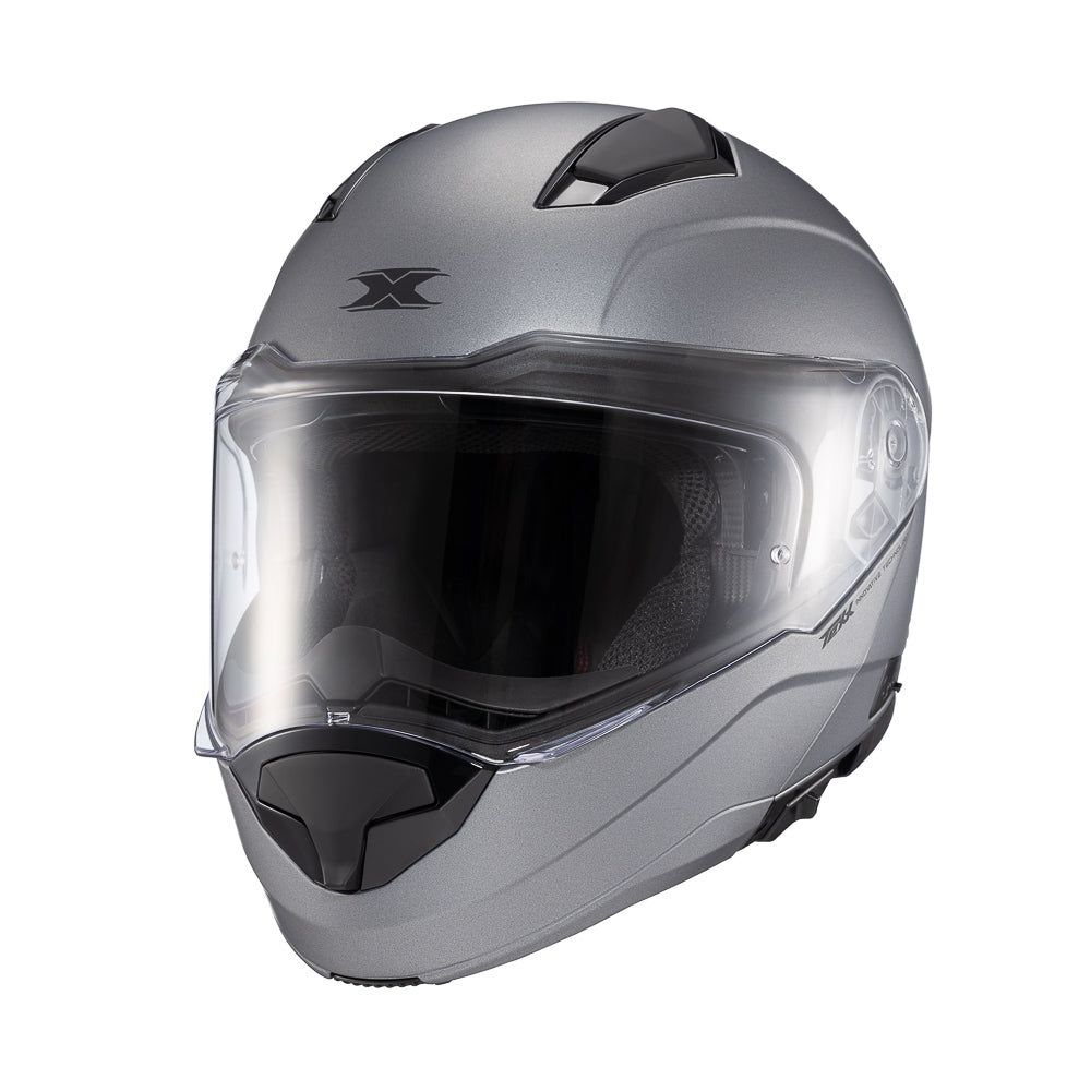 Capacete Texx Escamoteavel Kratos Solid Titanio Fosco