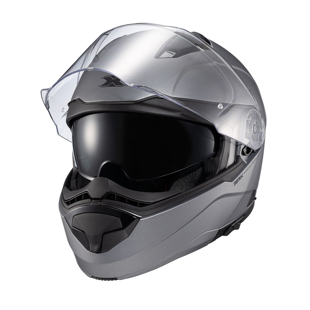 Capacete Texx Escamoteavel Kratos Solid Titanio Fosco