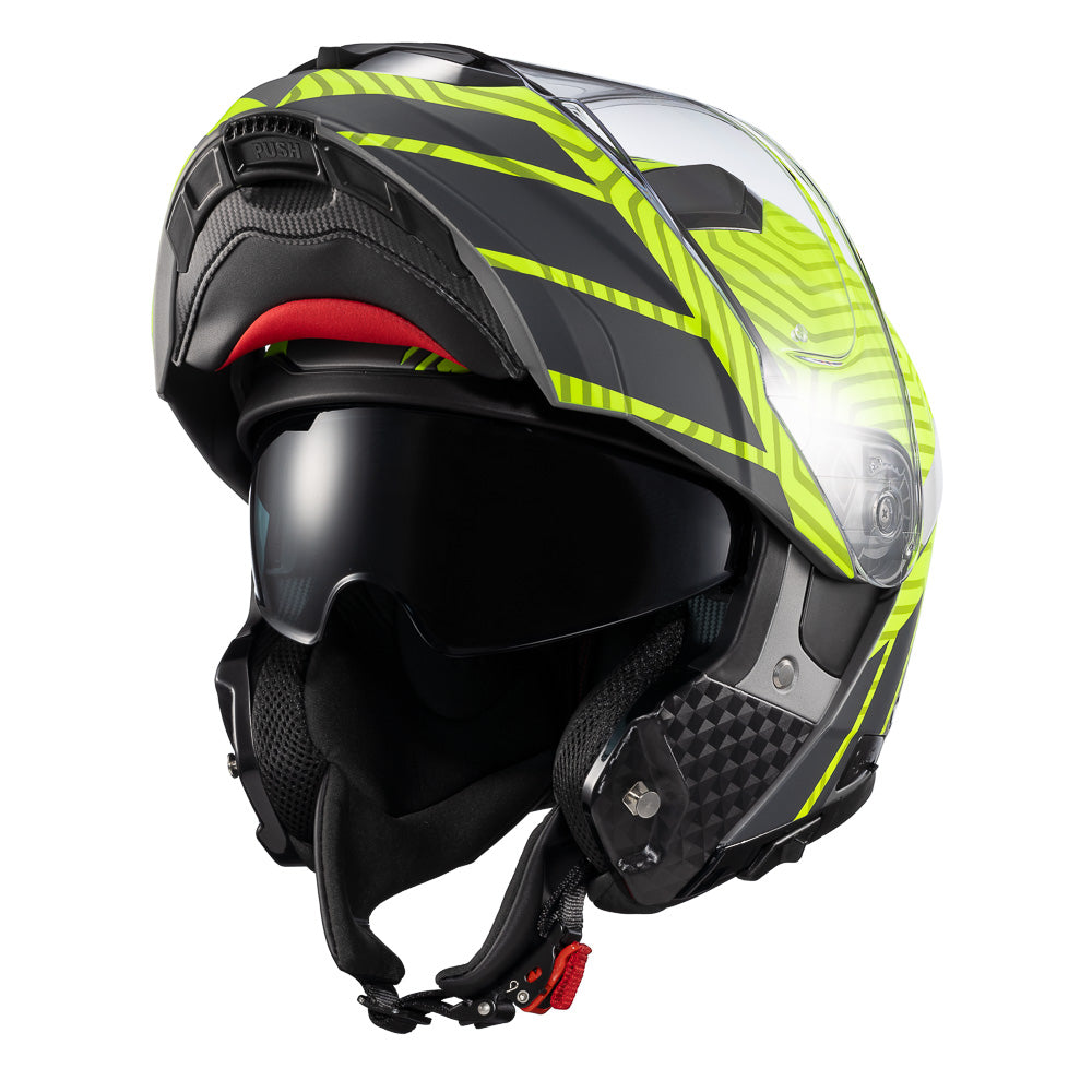 Capacete Escamoteável Texx Escam Kratos Cyber Cinza Verde Fosco