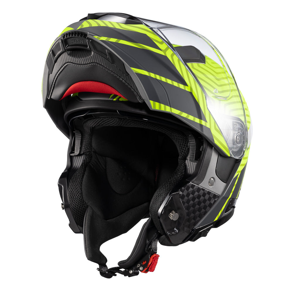 Capacete Escamoteável Texx Escam Kratos Cyber Cinza Verde Fosco