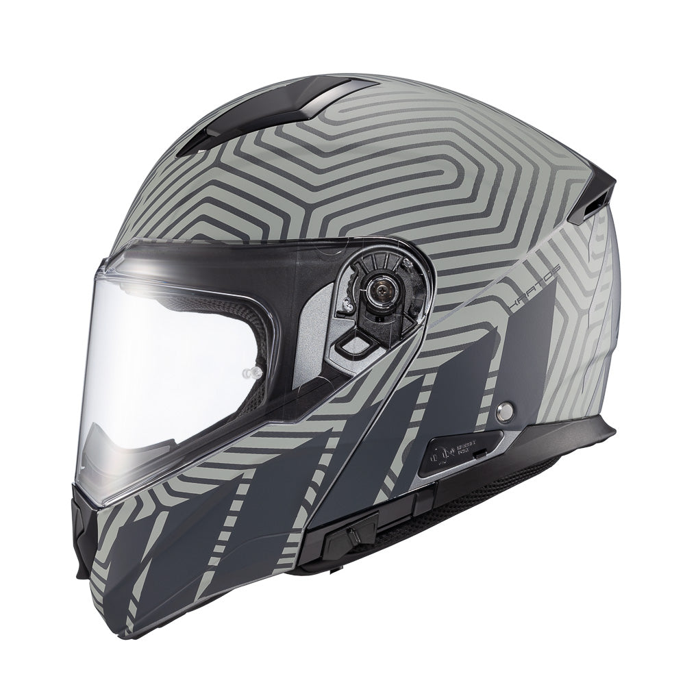 Capacete Escamoteável Texx Escam Kratos Cyber Cinza Fosco