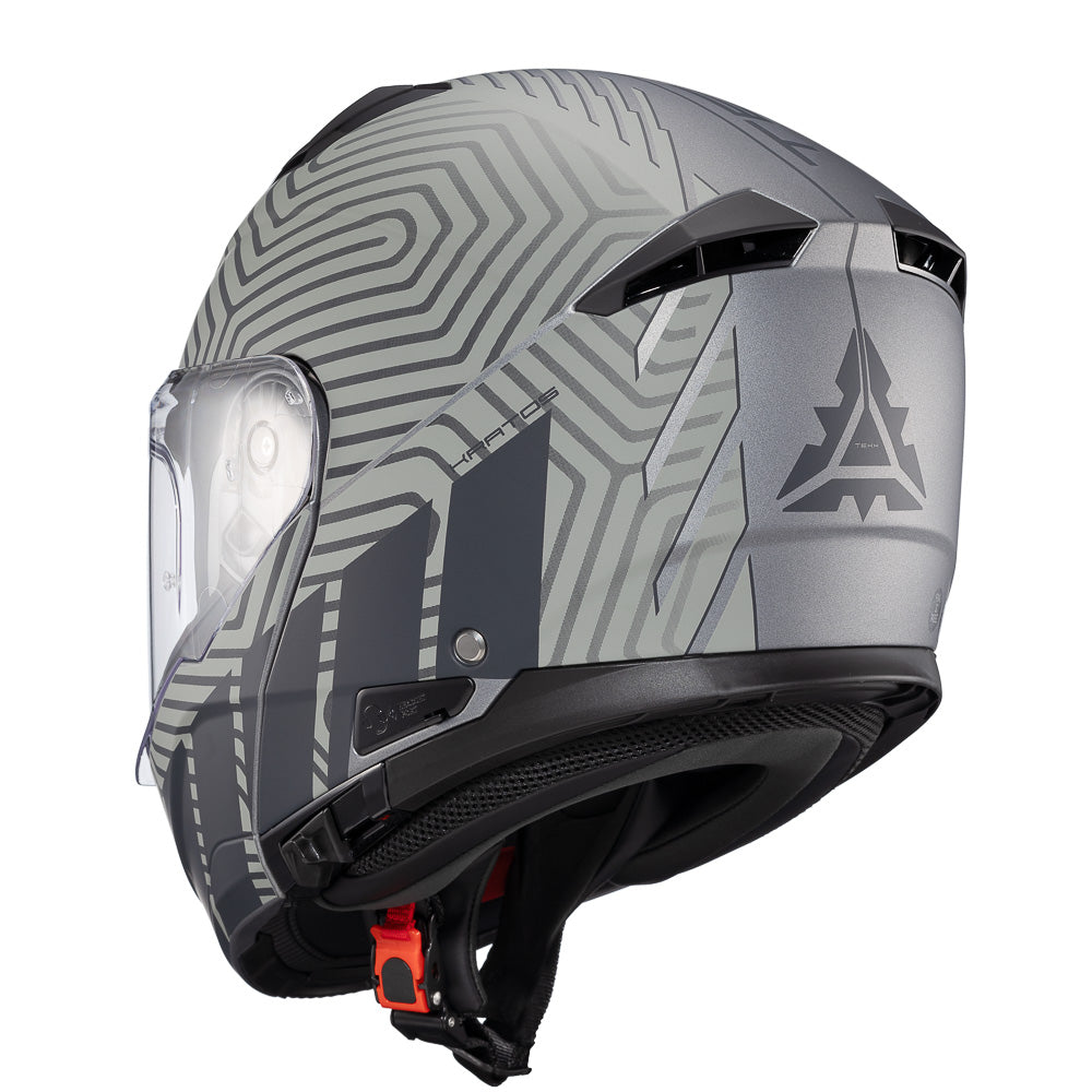 Capacete Escamoteável Texx Escam Kratos Cyber Cinza Fosco