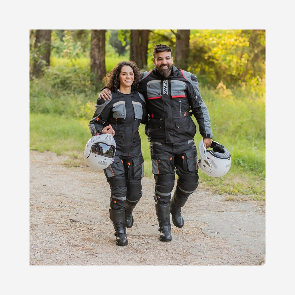 Calça de Motocicleta Texx Armor Masculina Cinza e Laranja