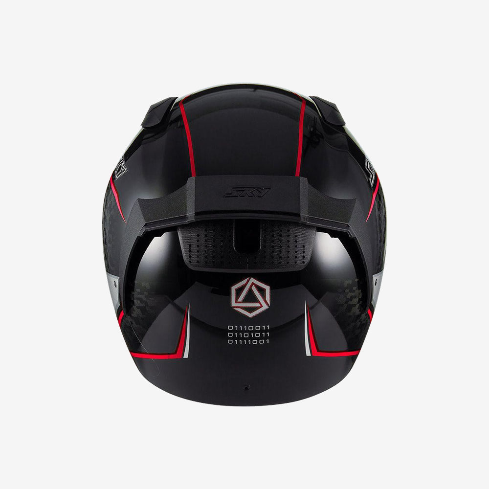 Capacete Moto Sky Two Soldier Preto Fosco Vermelho